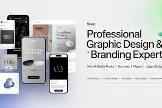 design custom graphic design, social medial post, banner, flyer and logo design