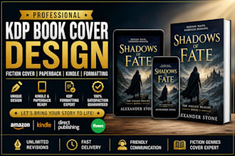 design KDP book cover fiction kindle book cover paperback formatting book cover