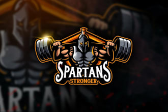 design amazing mascot, war, spartan logo