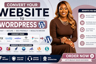 convert or migrate website from joomla drupal lovable weebly or wix to wordpress