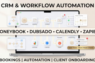 setup honeybook crm automation fix dubsado workflows calendly booking zapier