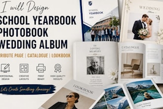 design school yearbook photobook wedding album tribute page catalogue lookbook