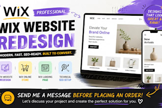 do wix website redesign, online store, wix landing page, technical SEO setup