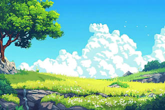 create pixel art background landscape art game environment pixel game map