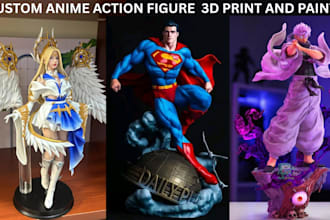 3d print and paint anime model action figure resin 3d statue miniature painting