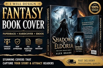 fantasy book cover, paperback cover for amazon, fix rejected cover, hardcover