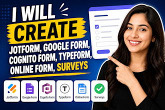 create jotform, google form, cognito form, typeform, online form, surveys