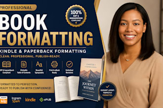 do professional book formatting and layout design for KDP