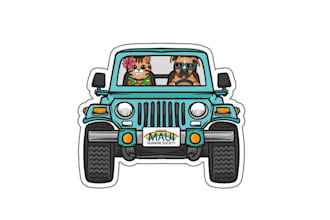 design cartoon jeep illustration logo