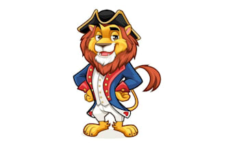 design cartoon lion century colonial clothing company logo