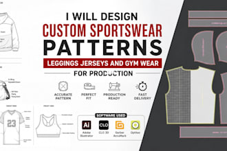design custom sportswear patterns leggings jerseys and gym wear for production