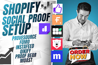 setup shopify social proof provesource fomo instafeed qikify proof bear moast