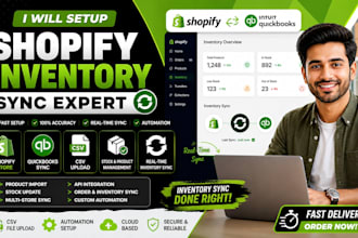 setup shopify inventory sync shopify stock product  upload csv quickbooks sync