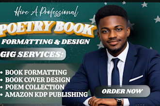 format your amazon KDP poetry book, journal or manuscript ebook and paperback