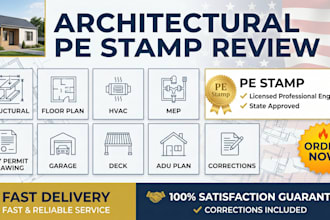 pe stamp review architectural mep floor plan city permit hvac plan deck adu plan