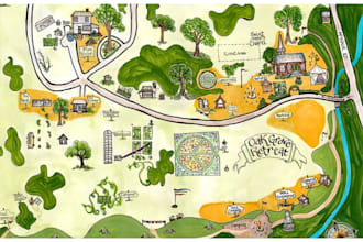 draw detailed custom map illustration vector or isometric illustrated map design
