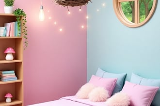 create cute elf mushroom house sticker design
