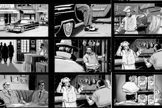 draw storyboard scene frame shortfilm video animatic cinematic storyboard artist