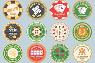 do professional poker chip, club, game or poker logo