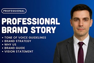 write professional brand story, tone of voice guidelines, brand strategy, why us