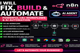 fix,build n8n automation, n8n workflow automation, ai automation, n8n ai agent
