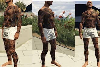 make a custom fivem ped, custom cloth, fivem tatto, fivem ped, add on ped