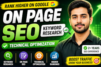 on page SEO with keyword research and technical optimization