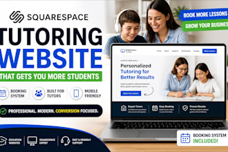 build squarespace website tutoring website education website with booking system