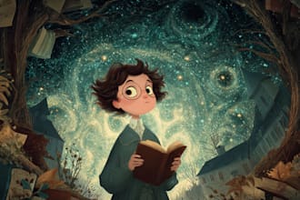 design children story book, child book illustration