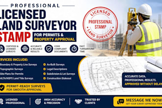 review licensed land surveyor stamp alta survey for permit property approval