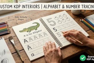 design custom preschool tracing worksheets for KDP