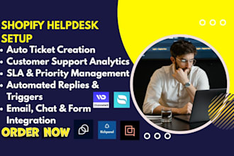setup shopify ai agent chatbot helpdesk din chizy flyweight chatty tidio moose