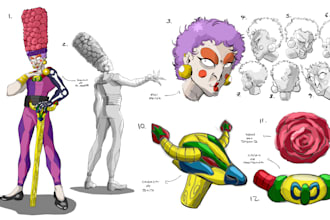 design professional stylized character concept art