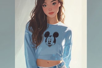 draw characters with the anything style, also disney