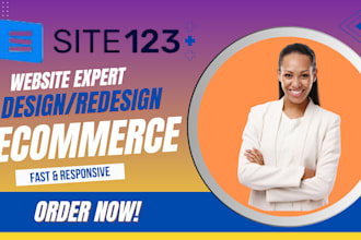 create a professional site123 website, redesign or fix with SEO