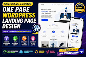 create one page website single page website wordpress landing page design