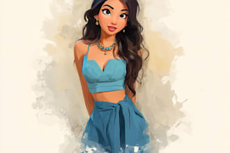 create an amazing disney style portrait