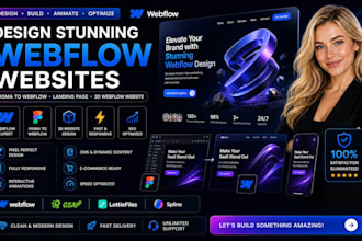 design webflow website,figma to webflow,webflow landing page,3d webflow website