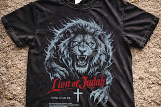 design vintage t shirt tiger or lion logo