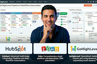 onboarding pipeline setup email workflow automation on hubspot zoho gohighlevel