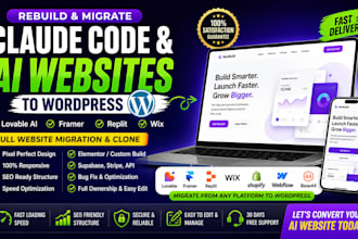 rebuild claude code to wordpress wix framer replit lovable ai website migration