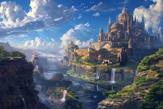 do fantasy background and landscape
