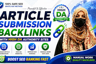 write and submit articles to 60 plus da sites with live links