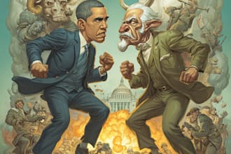 do a political cartoon art