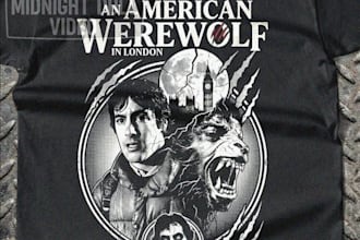 design vintage t shirt halloween werewolf logo