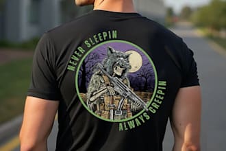 create t shirt military tactical warrior skeleton logo