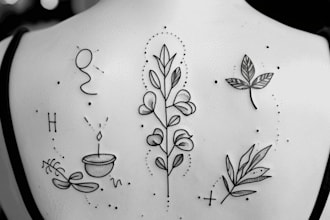 draw minimalist line work tattoo