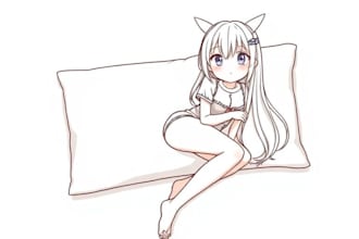 anime style character illustration for dakimakura