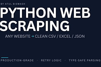 do python web scraping, data extraction, data mining from any website