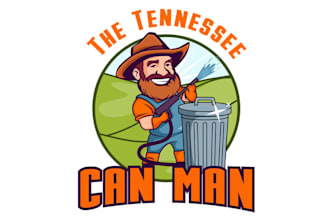 make amazing bin cleaning logo for the tennessee can man